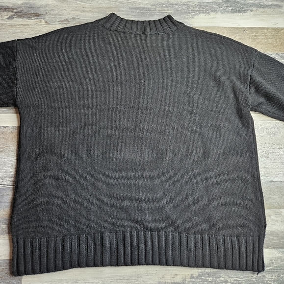 Cable Stitch Black Sweater Lightning Bolts Medium "David Rose" style - Picture 8 of 12
